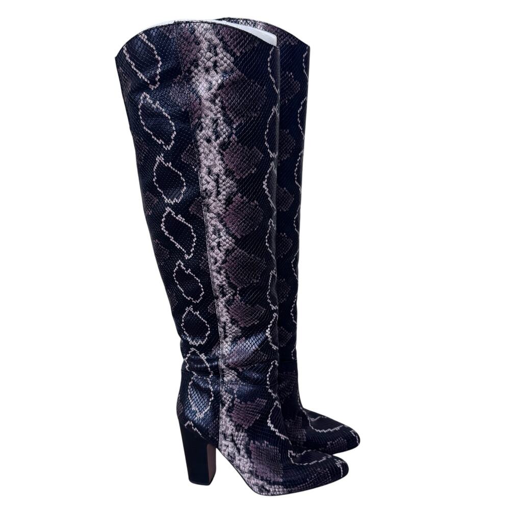 VINCE CAMUTO Corrine Over The Knee Tri Color Snake Phyton Snake Print Size 9